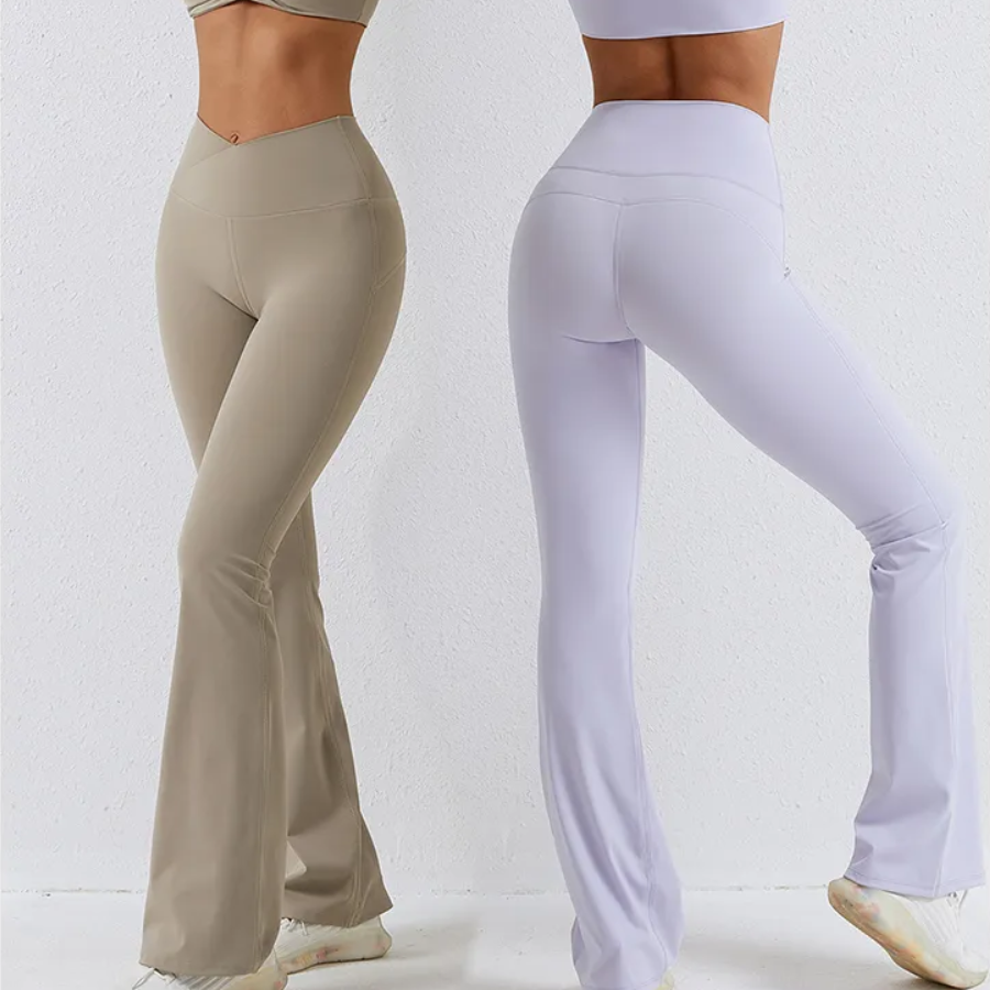 Seamless high waist legging pants criss-cross finish