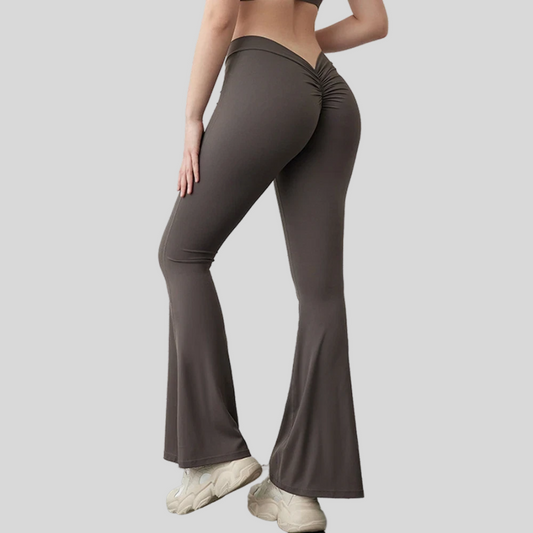 High Waist Flare Leggings with V-Back