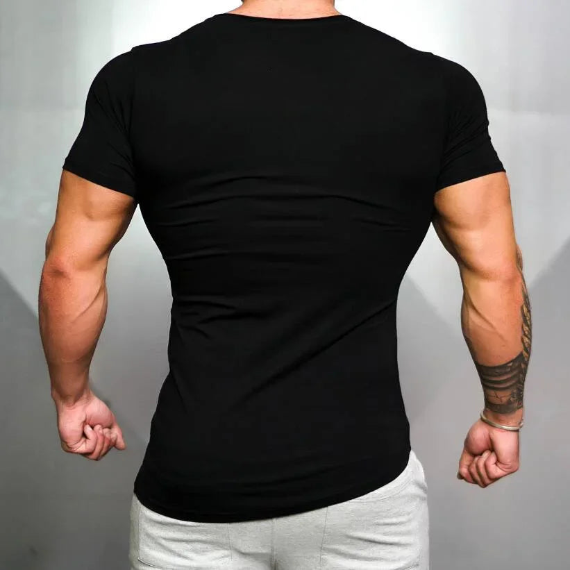 Cotton training t-shirt with V-edge