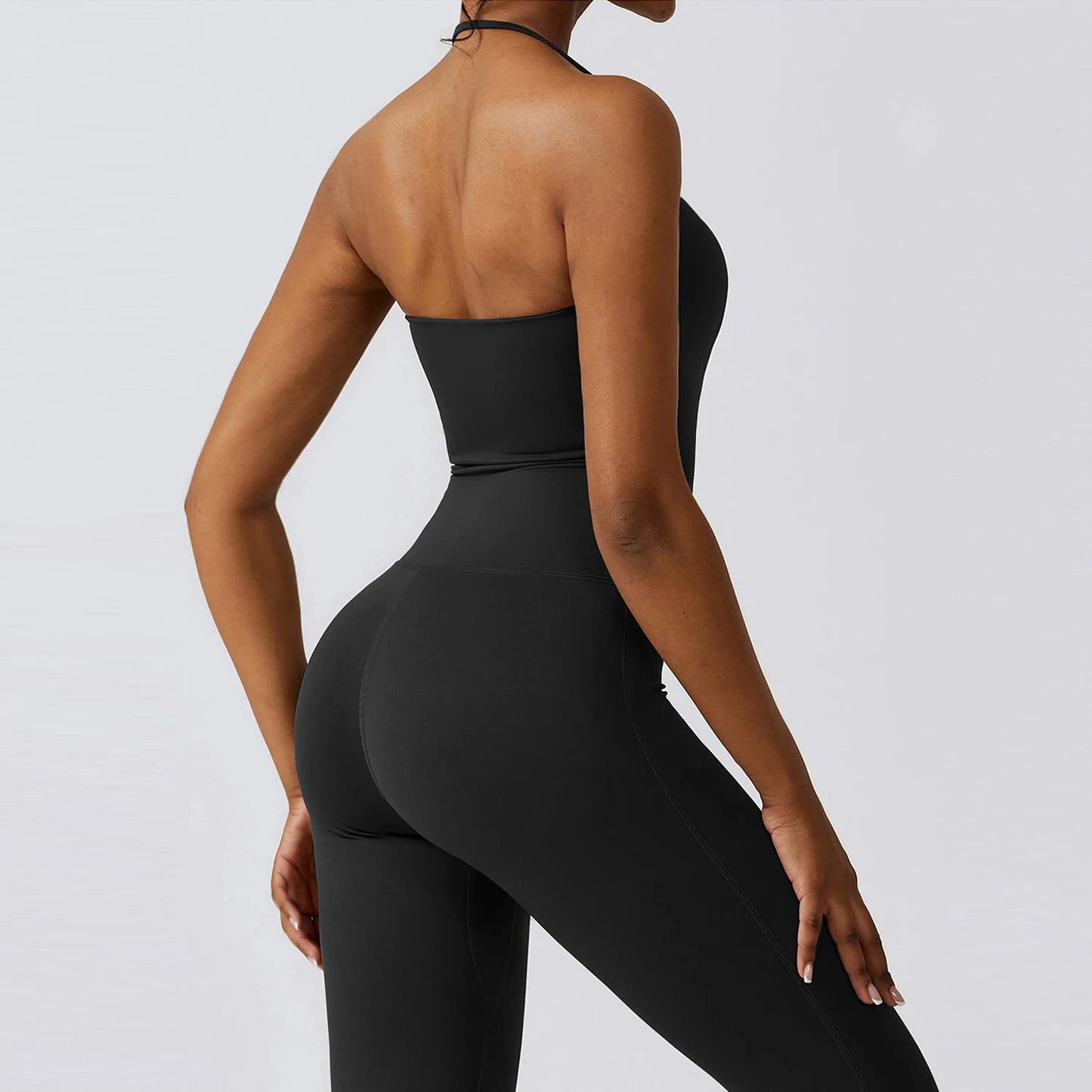 Training jumpsuit with flare leggings