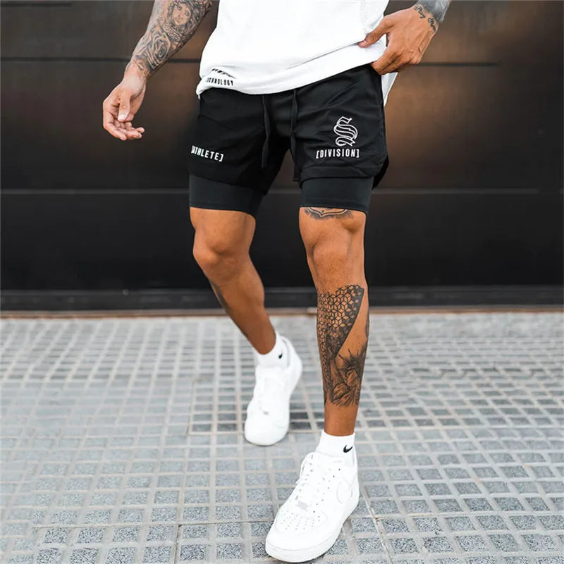 2-in-1 Shorts for Running and Bodybuilding