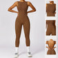 Seamless Sports Jumpsuit With Open Back