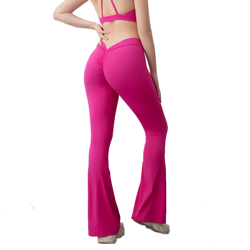 High Waist Flare Leggings with V-Back