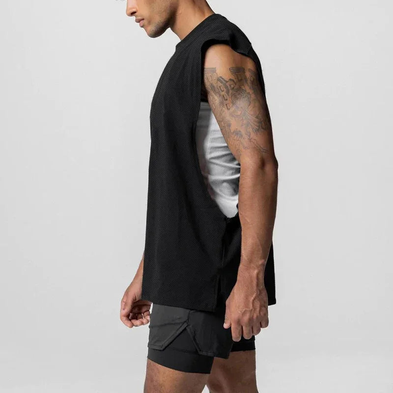 Open Sleeveless T-shirt for Training and Running