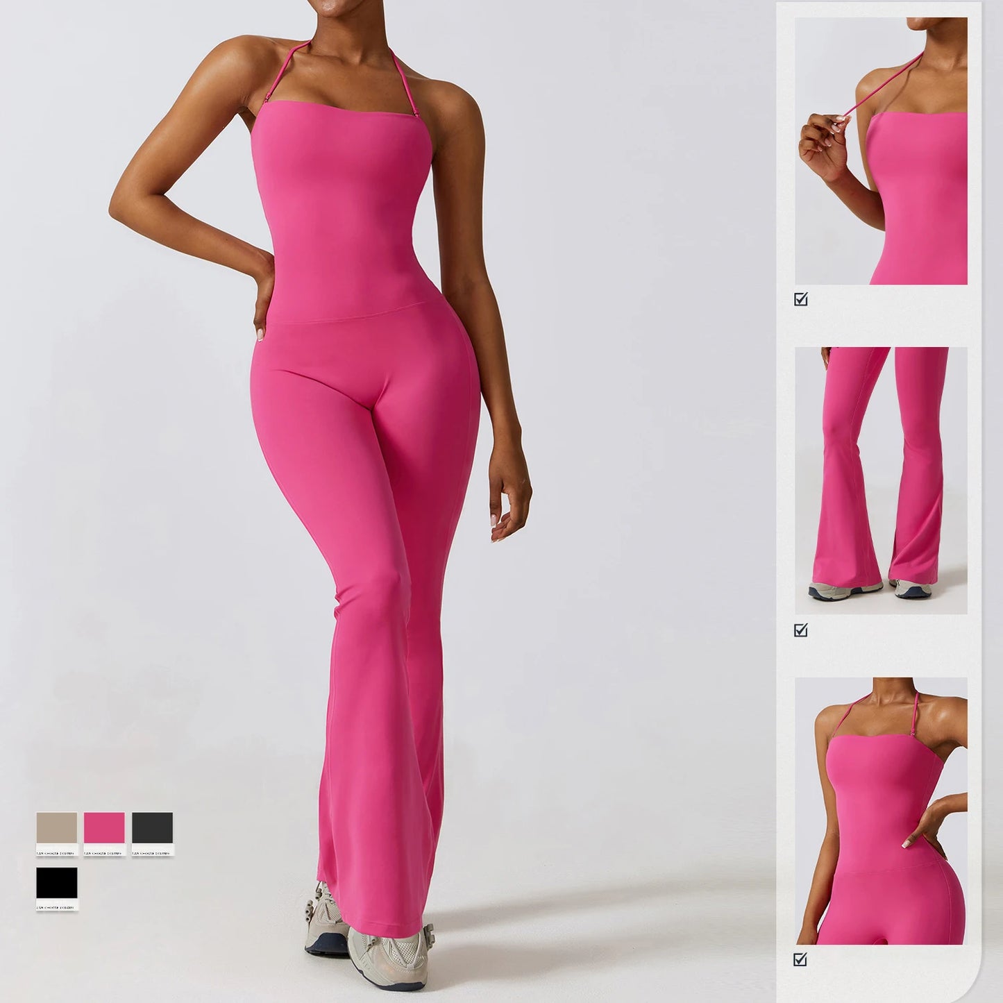 Training jumpsuit with flare leggings