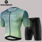 ROCKBROS Summer Cycling Jersey Set MTB Men T-shirt Shorts Pants With YKK Zipper Sportswear Breathable Bicycle Jersey Sets