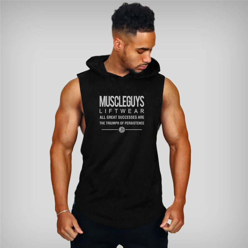 Cotton Hooded Sleeveless T-Shirt