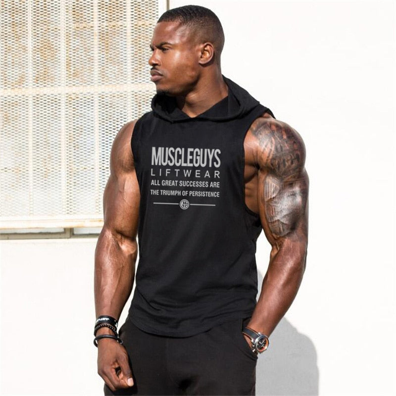 Cotton Hooded Sleeveless T-Shirt