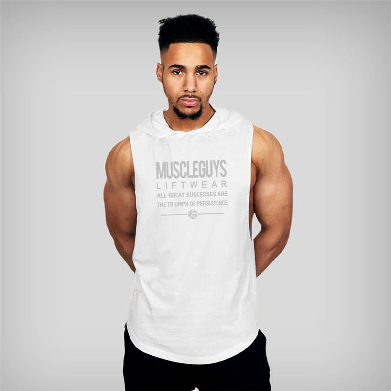 Cotton Hooded Sleeveless T-Shirt