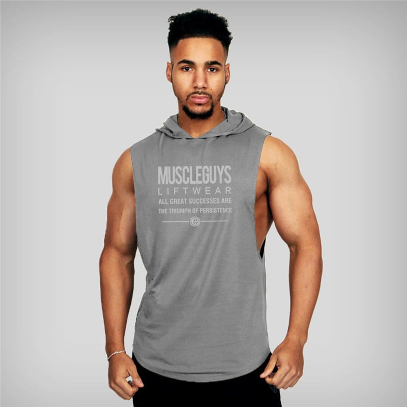 Cotton Hooded Sleeveless T-Shirt